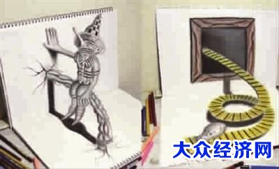 日本青年3D铅笔素描网上走红：成品有立体效果(图)